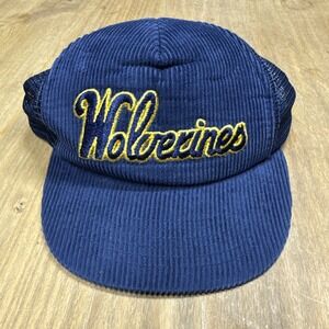 VTG Universal Industries Michigan Wolverines Script Corduroy Snapback Trucker